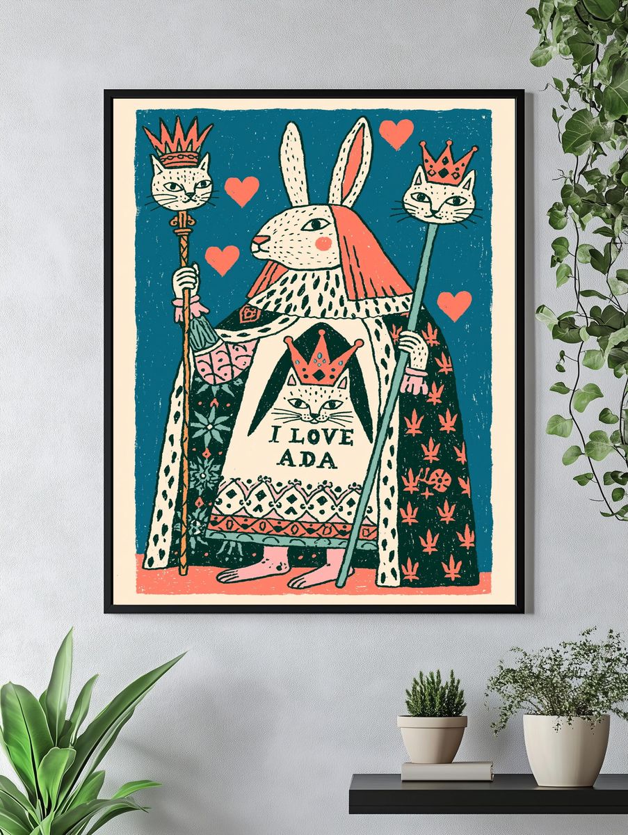 I Love Ada Cat Queen Poster. — room view 4