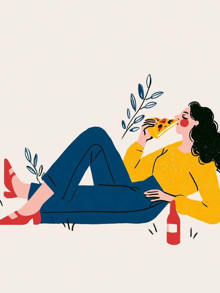 Pizza Break Illustration Poster. poster detail