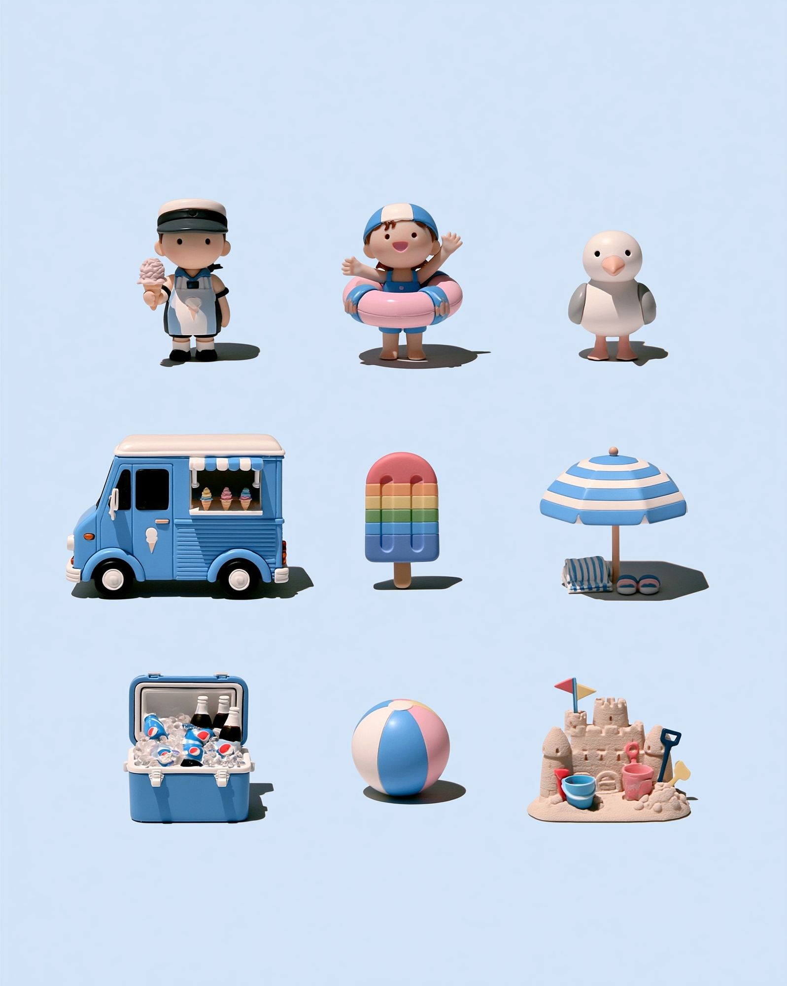 Beach Day Toy Set Poster. poster detail