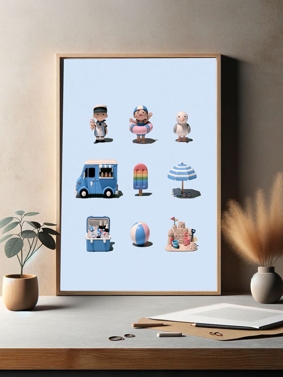 Beach Day Toy Set Poster. — room view 2