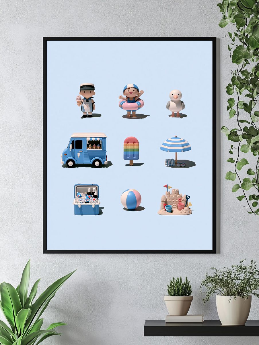 Beach Day Toy Set Poster. — room view 4