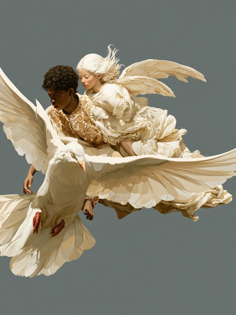 Angel Flight Contemporary Print. poster — illustration art