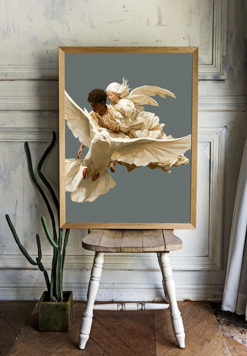 Angel Flight Contemporary Print. room preview