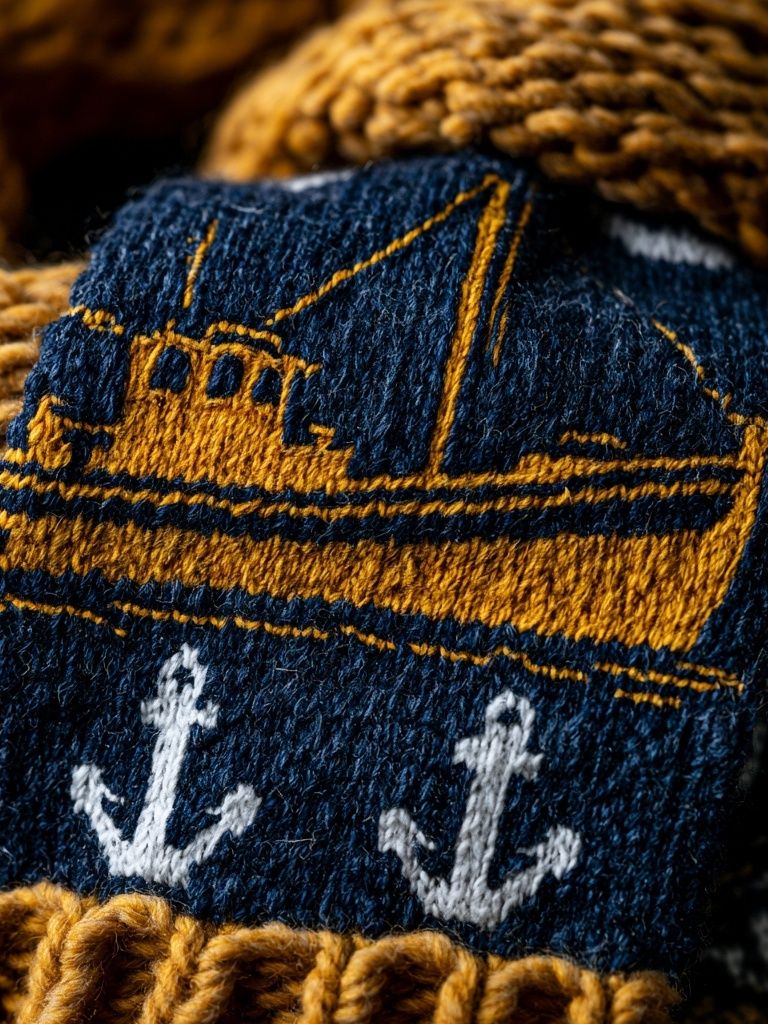 Nautical Knit Texture Print. poster detail