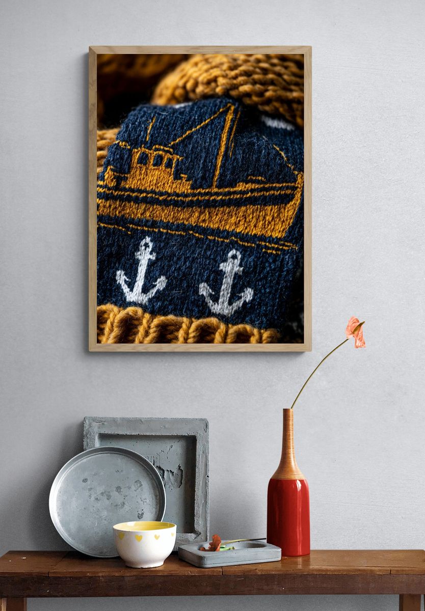 Nautical Knit Texture Print. — room view 3