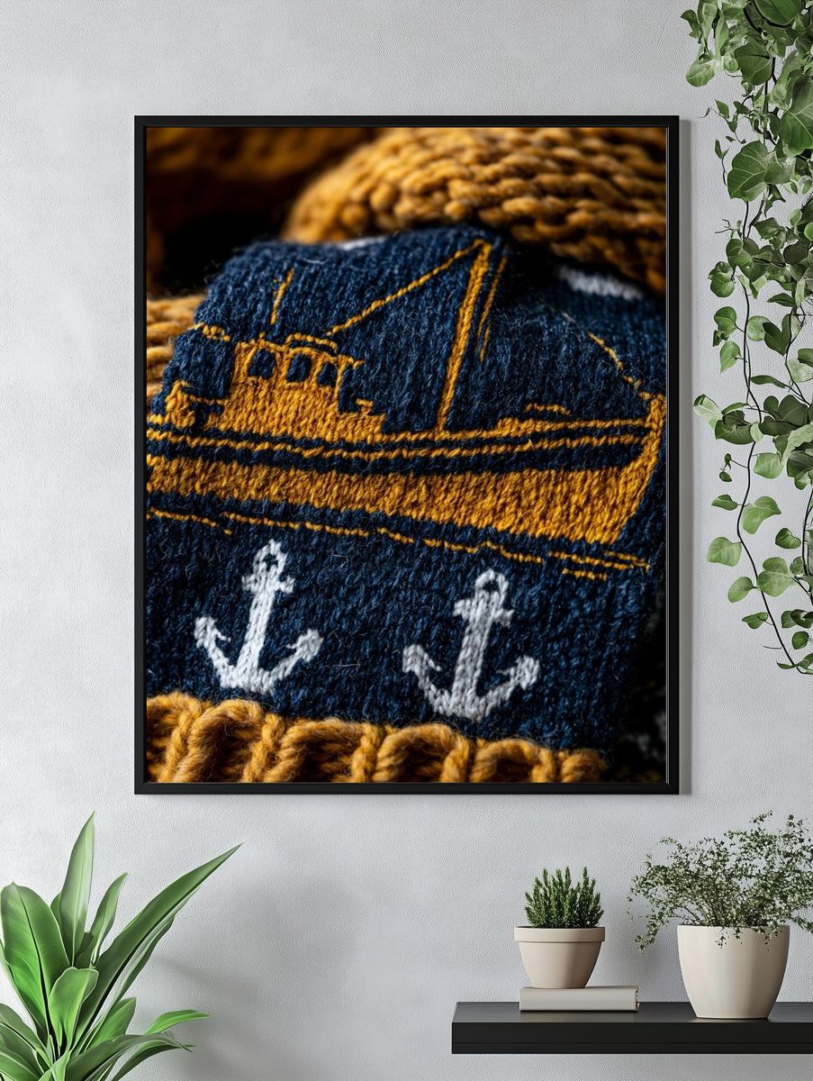 Nautical Knit Texture Print. — room view 4
