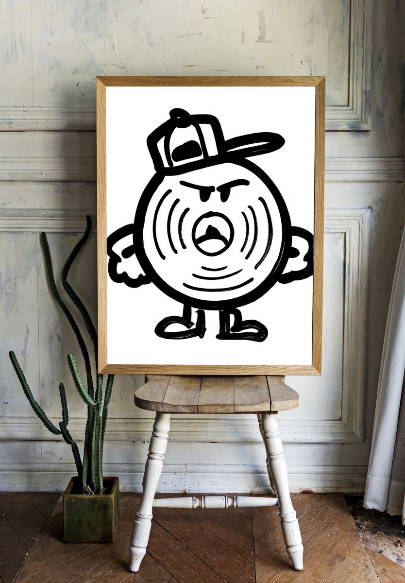 Angry Cartoon Character Print. room preview