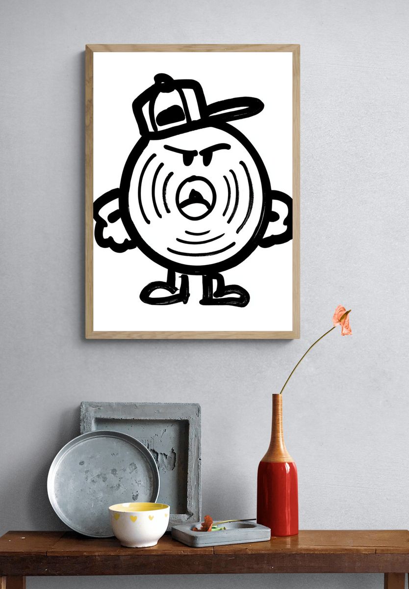 Angry Cartoon Character Print. — room view 3