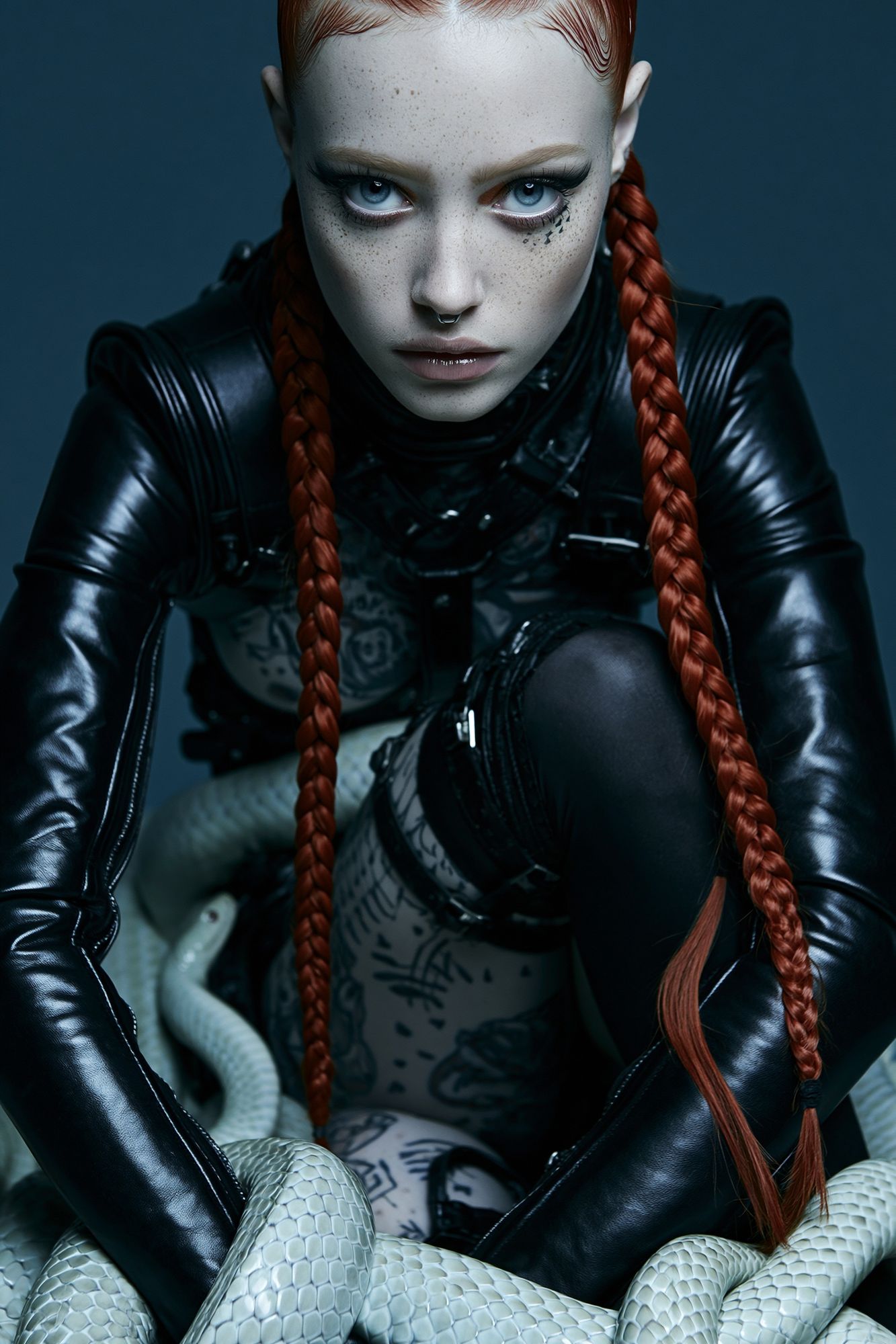 Gothic Snake Portrait Print. poster — illustration art