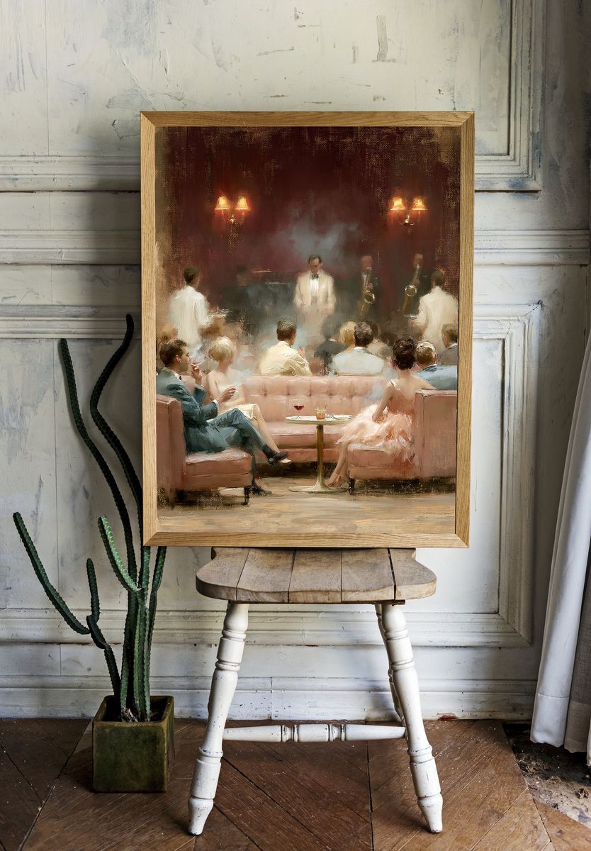 Jazz Lounge Evening Illustration Poster. room preview