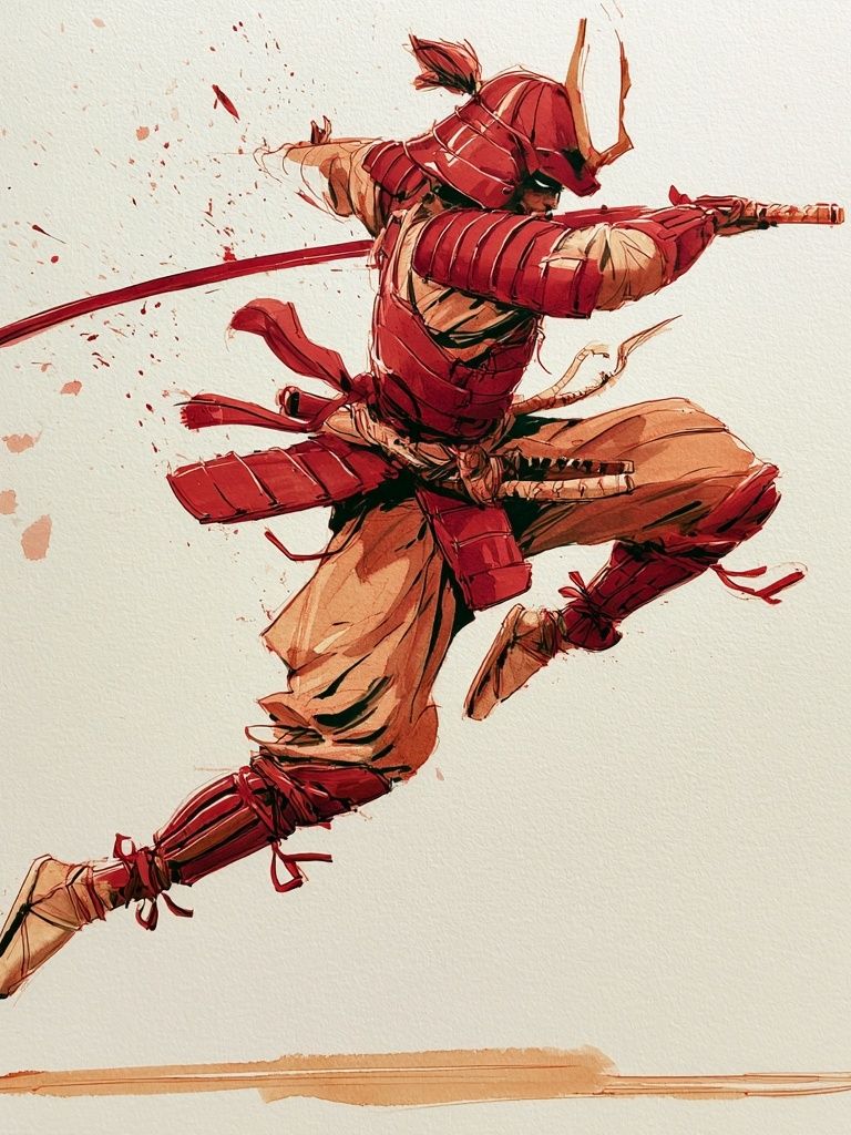 Samurai Warrior Illustration Poster. poster — illustration art