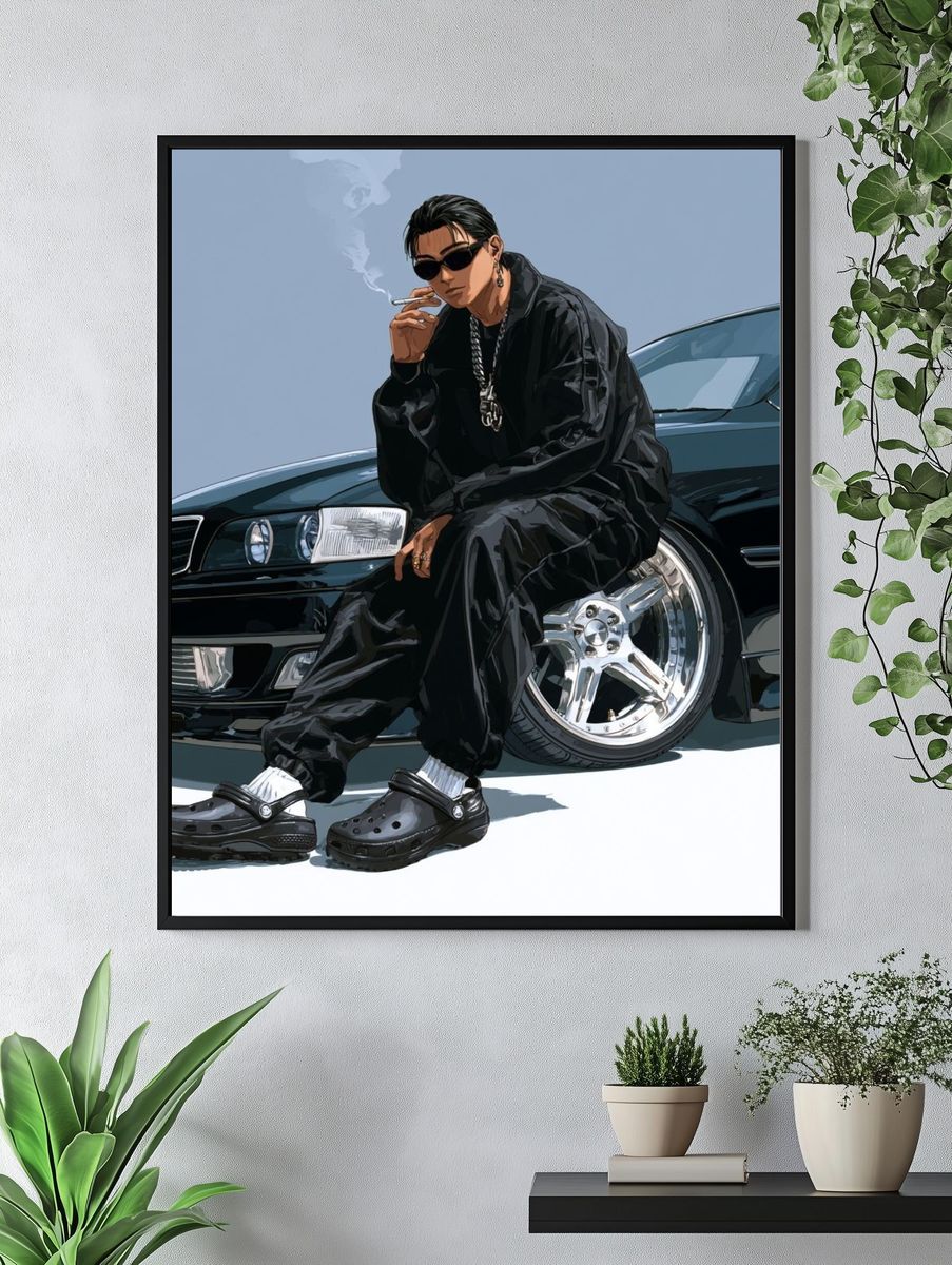 Streetwear Car Portrait Poster. — room view 4