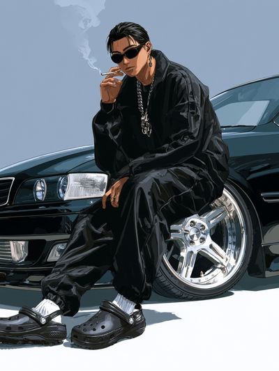 Streetwear Car Portrait Poster. poster