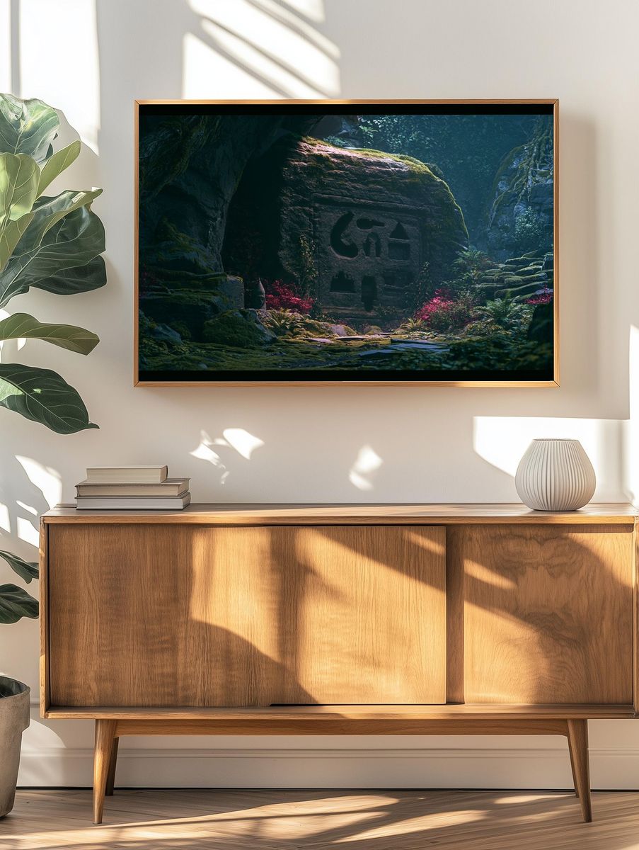 Mossy Jungle Temple Print. — room view 3