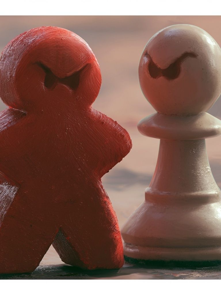 Chess Pieces Surreal Illustration Poster. poster detail