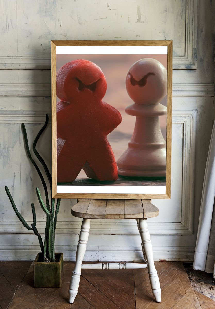 Chess Pieces Surreal Illustration Poster. room preview