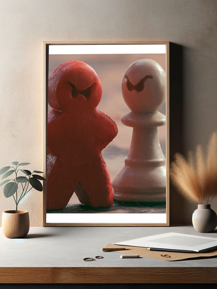 Chess Pieces Surreal Illustration Poster. — room view 2