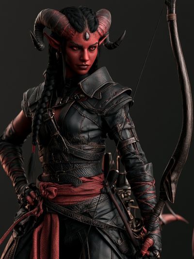 Demon Archer Digital Art Poster.