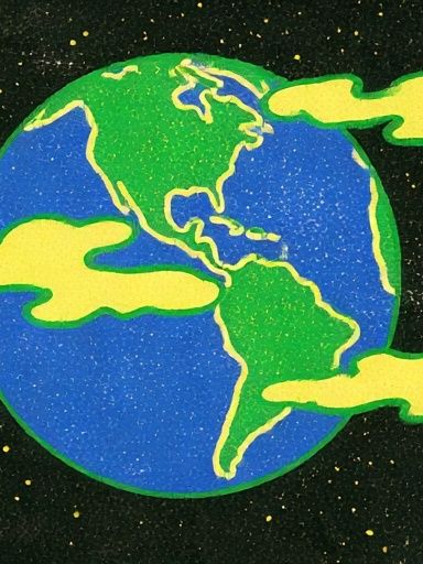 Earth in Space Illustration Poster. poster — illustration art