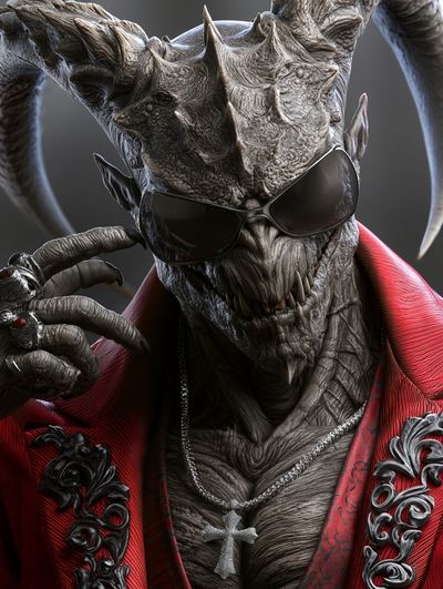 Demonic Dragon Portrait Poster.