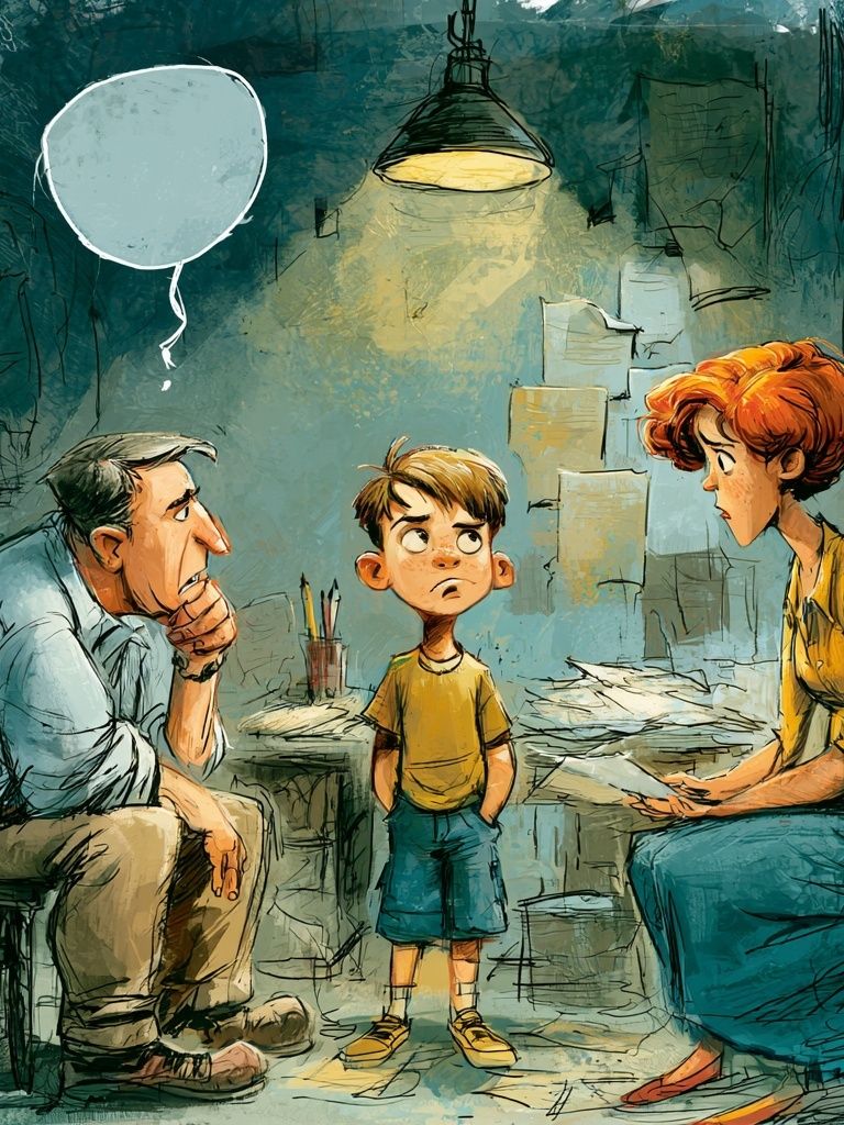 Family Counseling Illustration Poster. poster — illustration art