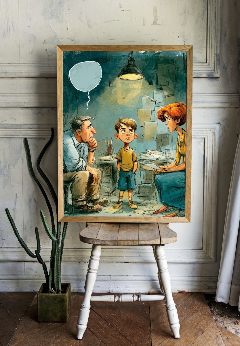 Family Counseling Illustration Poster. — room view 1