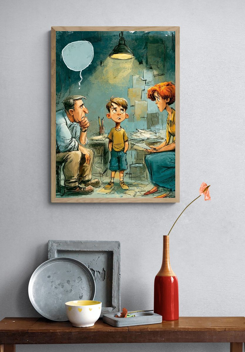 Family Counseling Illustration Poster. — room view 3