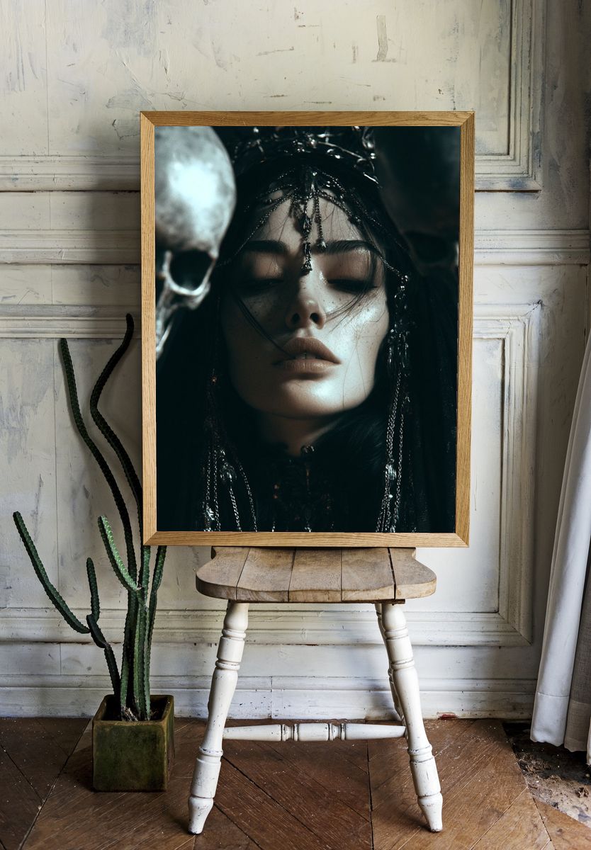 Dark Gothic Portrait Print. — room view 1