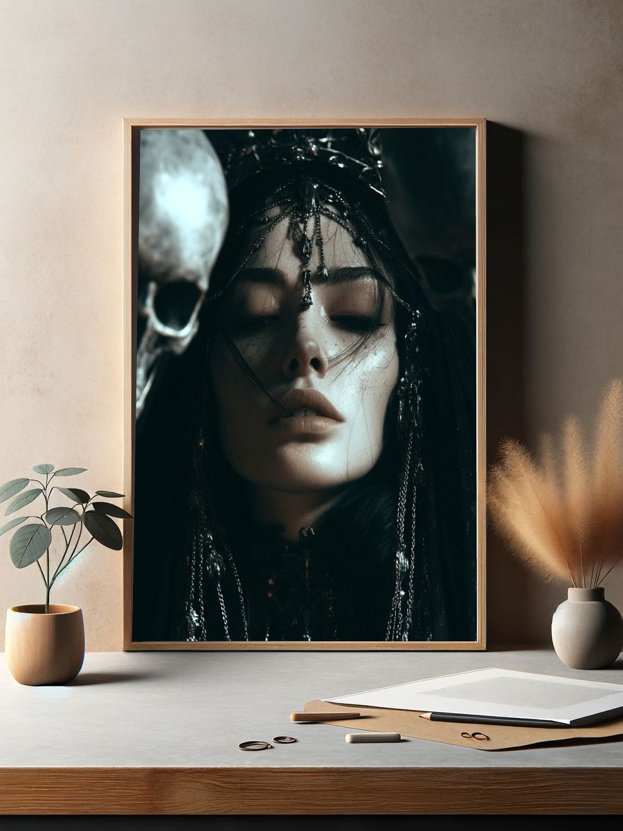 Dark Gothic Portrait Print. — room view 2
