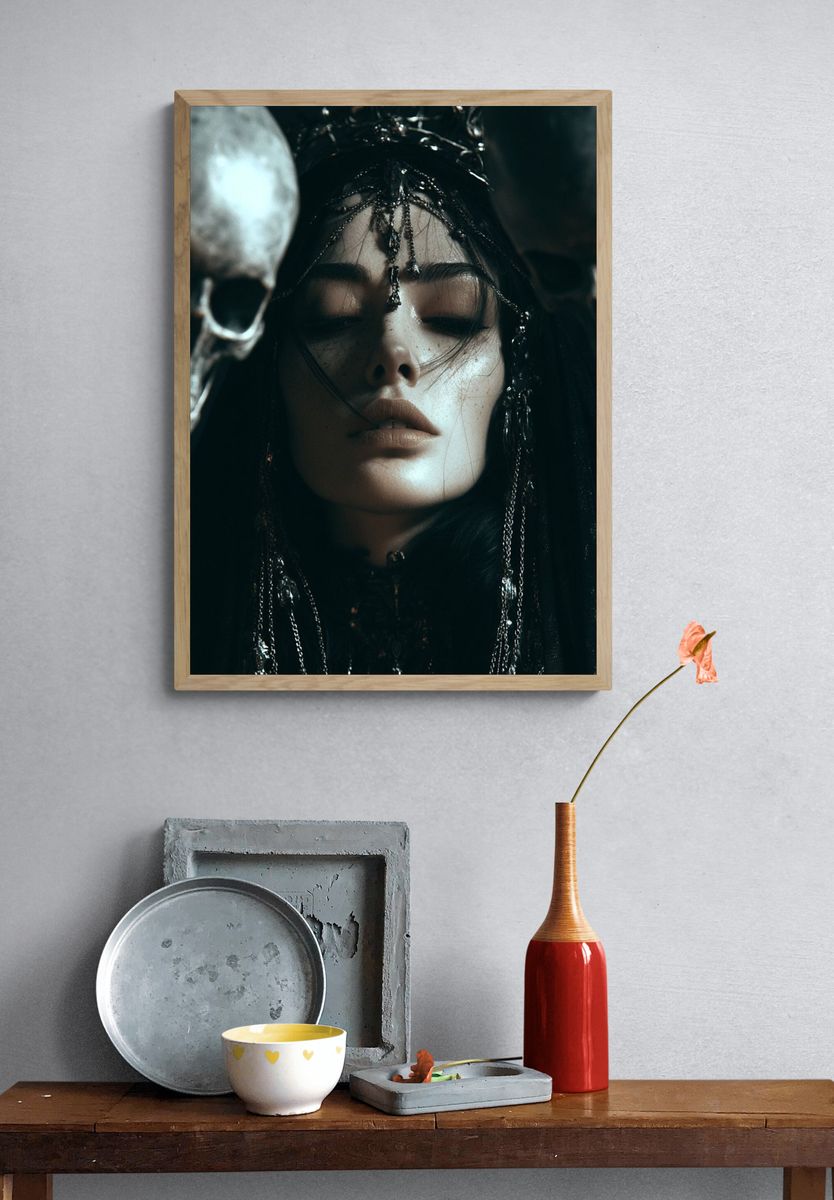 Dark Gothic Portrait Print. — room view 3