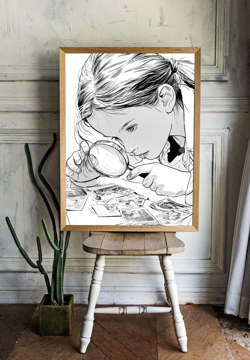 Young Detective Illustration Poster. — room view 1