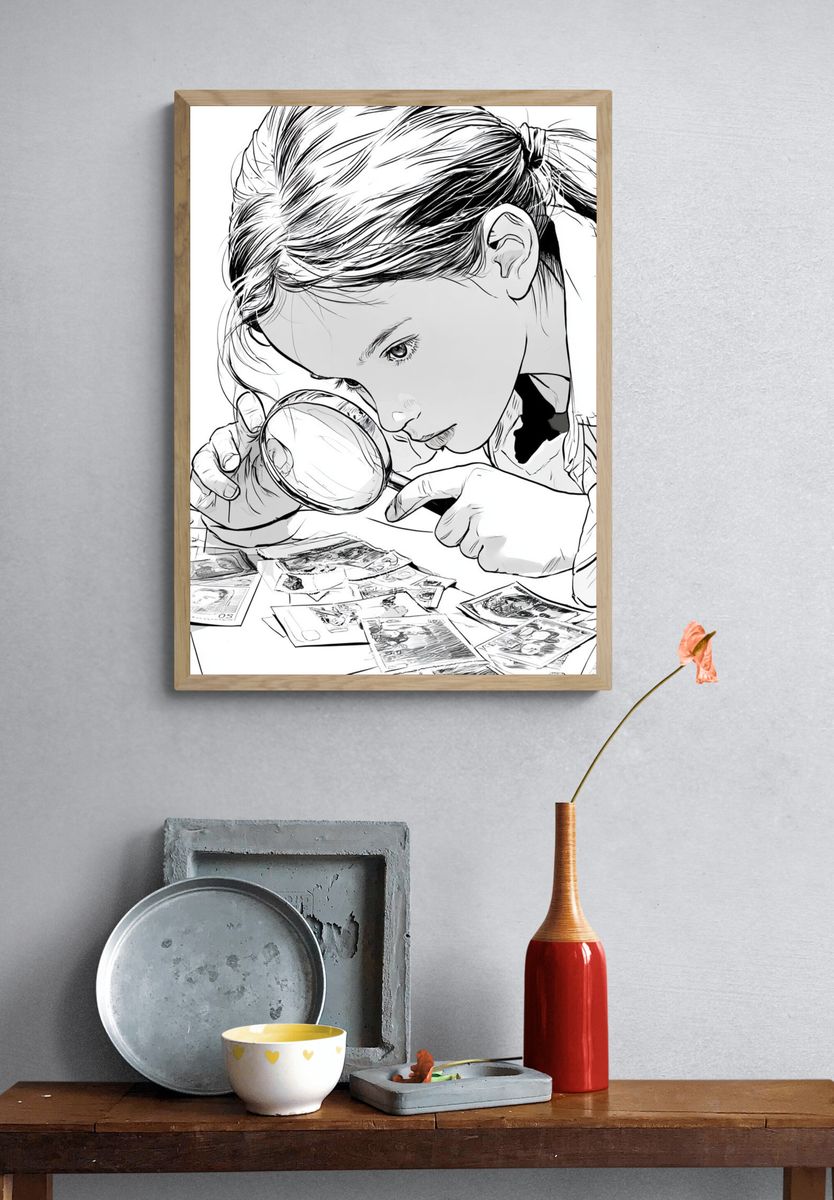 Young Detective Illustration Poster. — room view 3