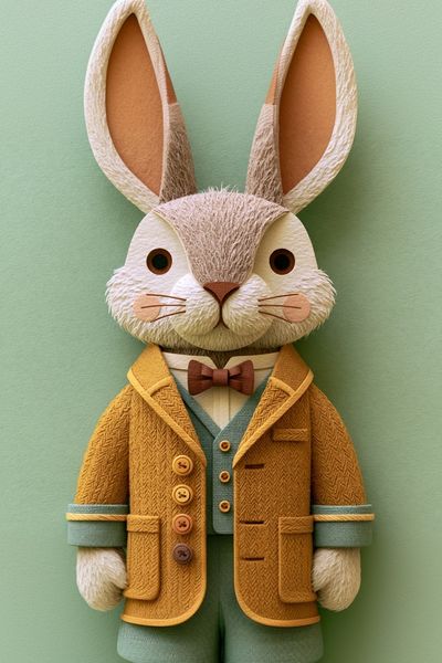 Dapper Rabbit Illustration Poster. poster
