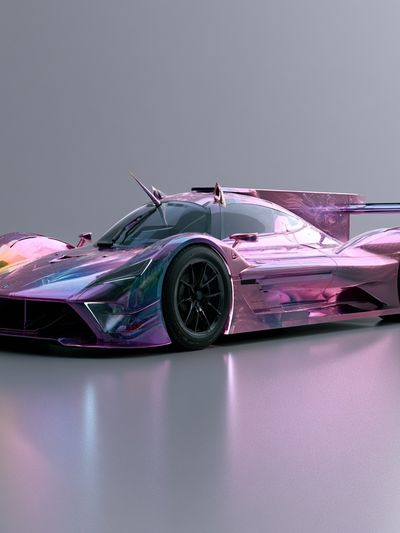 Neon Hypercar Illustration Poster. poster print