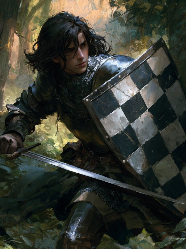 Forest Knight Digital Art Print. poster detail