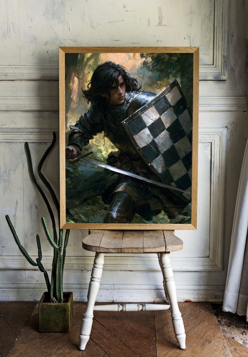 Forest Knight Digital Art Print. — room view 1
