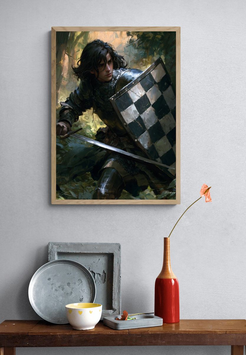 Forest Knight Digital Art Print. — room view 3