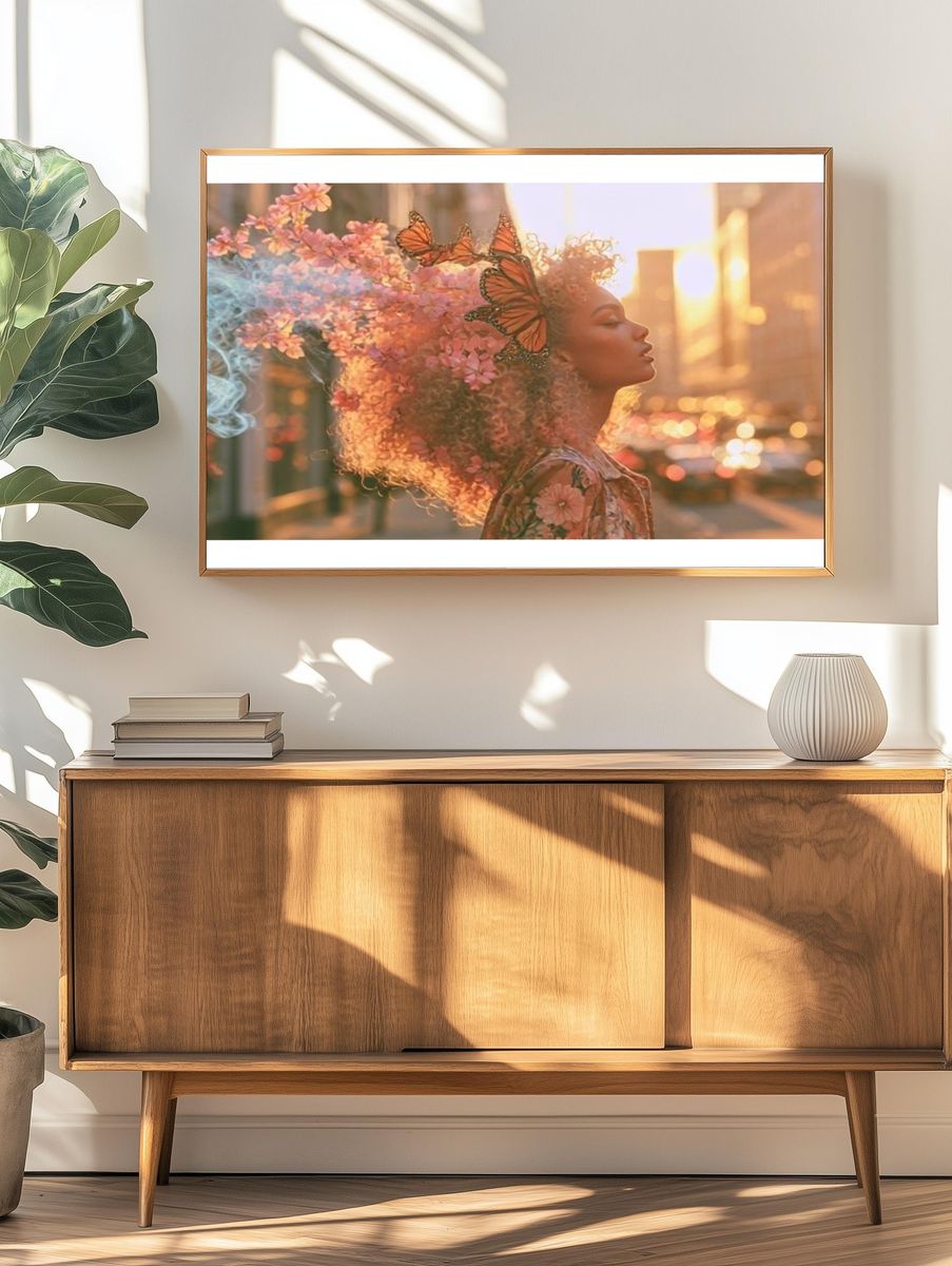 Butterfly Bloom Portrait Print. — room view 3