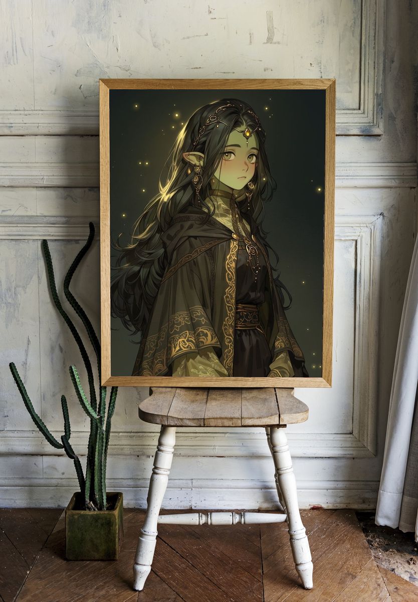 Elven Fantasy Portrait Print. — room view 1