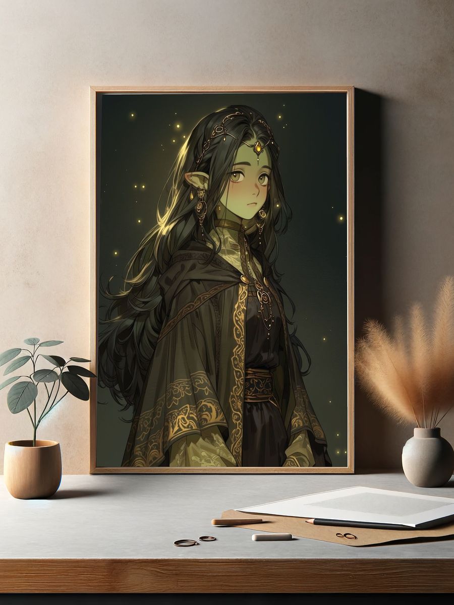 Elven Fantasy Portrait Print. — room view 2