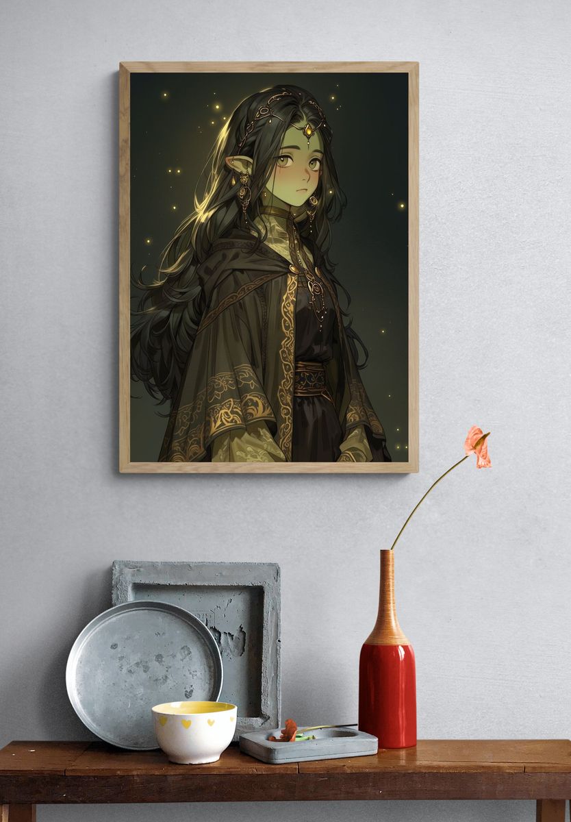 Elven Fantasy Portrait Print. — room view 3