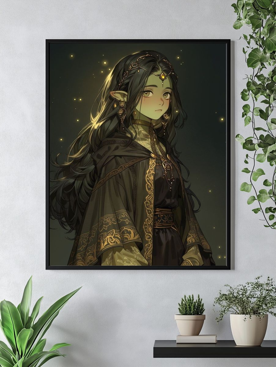 Elven Fantasy Portrait Print. — room view 4