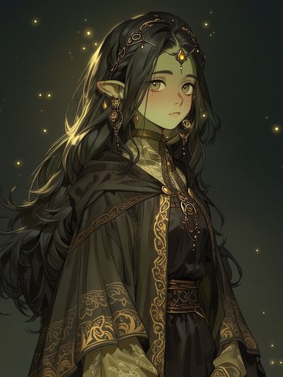Elven Fantasy Portrait Print. poster