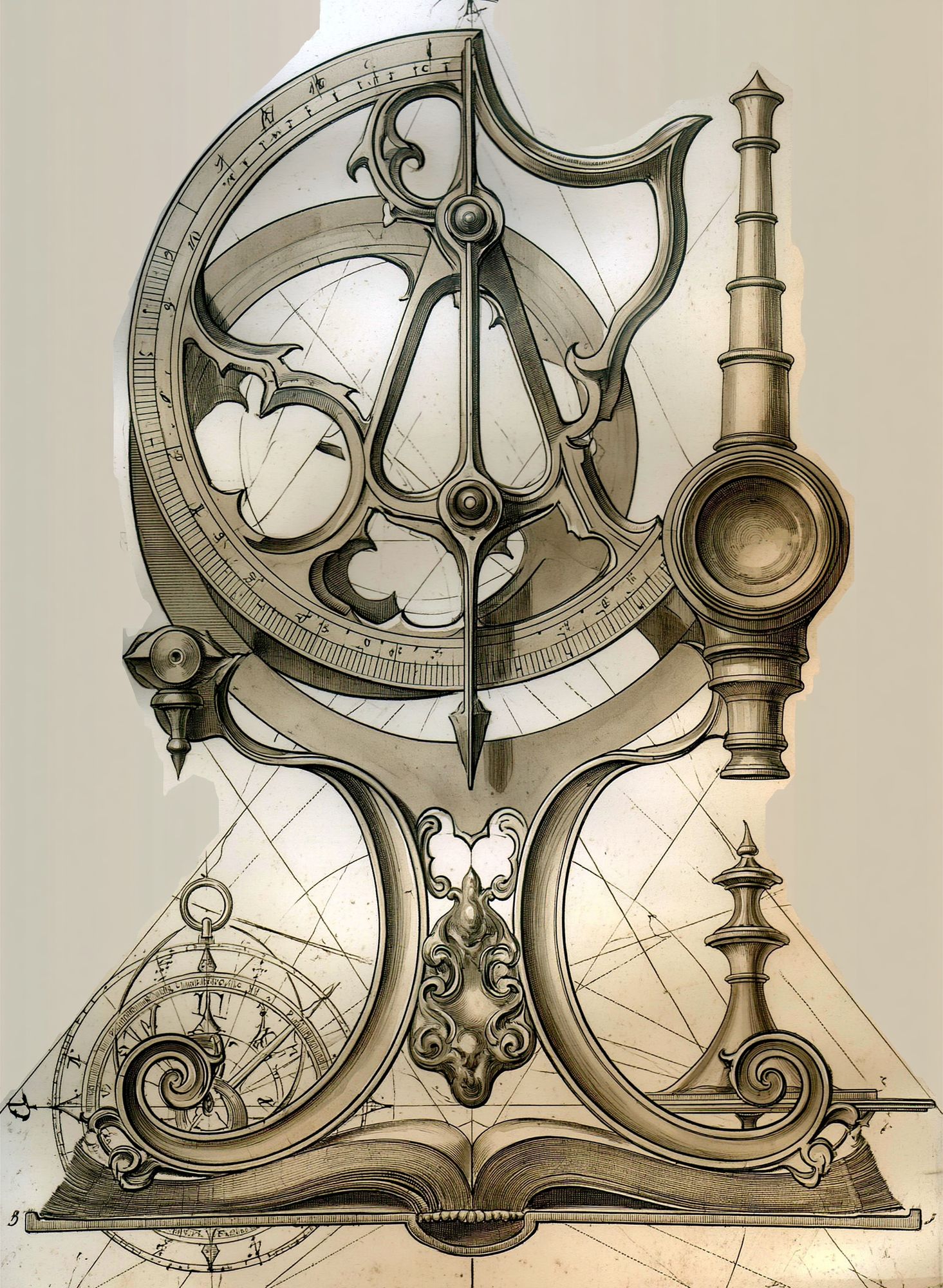 Steampunk Orrery Illustration Poster. poster detail