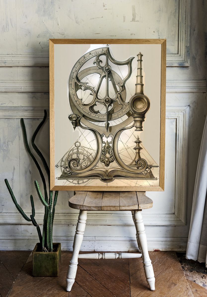 Steampunk Orrery Illustration Poster. room preview