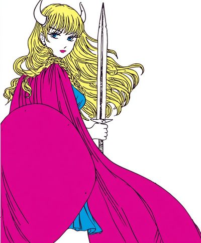 Horned Warrior Girl Illustration Poster. poster print