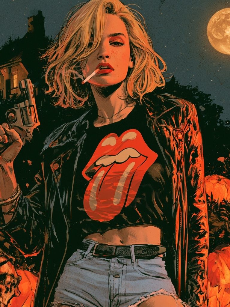 Rock Rebel Moonlight Poster. poster — illustration art