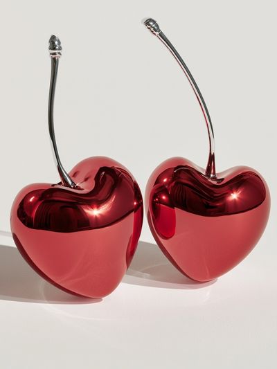 Glossy Cherry Hearts Poster. poster