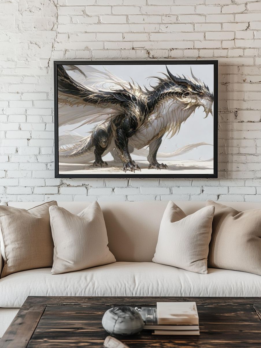 Dragon Fantasy Illustration Poster. — room view 1