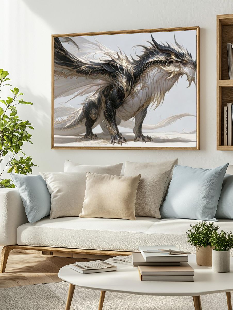 Dragon Fantasy Illustration Poster. — room view 2